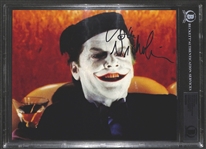 Jack Nicholson Signed 8" x 10" Color Photo as The Joker from "Batman" with GEM MINT 10 Autograph (Beckett/BAS Encapsulated)(Grad Collection)