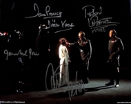 Star Wars A New Hope: Carrie Fisher, James Earl Jones, Dave Prowse & Richard LaParmentier Signed 8" x 10" Color Photo (Beckett/BAS LOA)(Grad Collection)