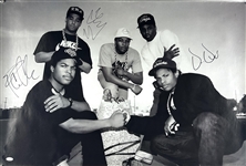 N.W.A. Group Signed 24" x 36" Promo Poster with Dr. Dre, Ice Cube & DJ Yella (JSA LOA)