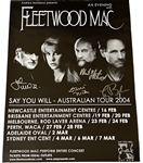 Fleetwood Mac Group Signed 2004 "Say Your Will" Australian Tour Promo Poster (4 Sigs)(JSA LOA)