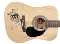 Wings: Denny Laine Uniquely Signed & Played Acoustic Guitar with Detailed Hand Drawn "Wings" Sketch (JSA LOA & Photo Proof!)
