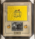 Gary Player, Arnold Palmer, & Jack Nicklaus Signed Masers Pin Flag in Framed Display (Third Party Guaranteed)