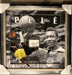 Pele Signed Segment in Commemorative Framed Display (JSA)