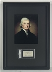 Thomas Jefferson Choice Signed Cut in Framed Display c. 1790 (PSA/DNA Graded MINT 9!)