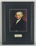 President John Adams Signed Free Frank Cut in Framed Display (Beckett/BAS)