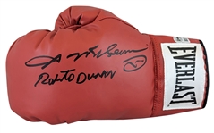 Sugar Ray Leonard & Roberto Duran Dual Signed Everlast Boxing Glove (Beckett/BAS Witnessed)