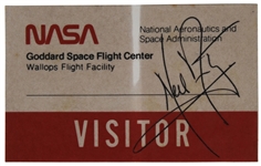 Neil Armstrong Signed NASA Flight Center Visitors Badge (Beckett/BAS, PSA/DNA & JSA LOAs)