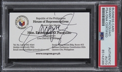 Manny Pacquiao Signed Personal Business Card as Phillipines Congressman (PSA/DNA Encapsulated)