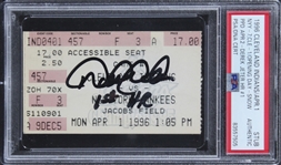 Derek Jeter Signed Ticket Stub for 1st Career Home Run Game (Opening Day 1996)(PSA/DNA Encapsulated)