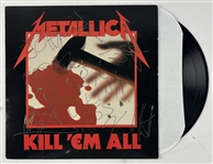 Metallica: Group Signed Rare First Album Pressing of "Kill Em All" w/ "John - Metal Up Yer F*ckin A**!" Inscription (Beckett/BAS LOA)