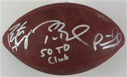 50 TD Club: Tom Brady, Patrick Mahomes, & Peyton Manning Signed NFL Leather Game Model Football (Beckett/BAS LOA)