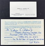 Buzz Aldrin Signed Casino Credit Inquiry w/ Rare Full Name Autograph & Business Card! (Third Party Guaranteed)