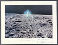 Alan Bean Signed & Inscribed 11" x 14" Apollo 12 Lithograph Photo (Third Party Guaranteed)