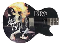 KISS: Ace Frehley Signed Les Paul Style Guitar with Custom Graphic Artwork (Third Party Guaranteed)