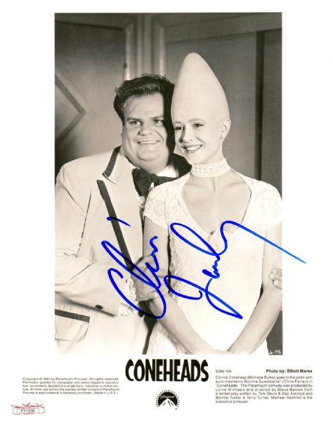 Chris Farley In-Person Signed 8" x 10" Coneheads Studio Publicity Photo (JSA)