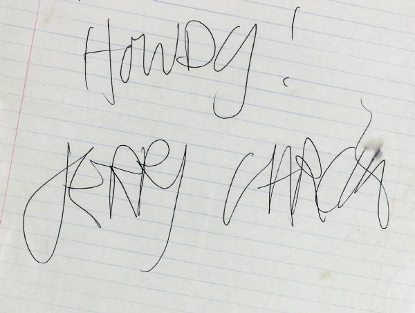 Grateful Dead: Jerry Garcia HUGE Ballpoint Pen Signature (JSA)