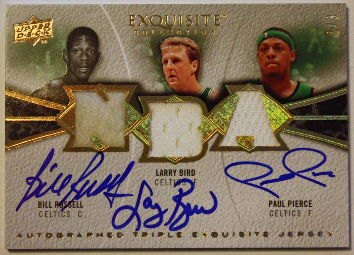 Lot - 2 Paul Pierce Autographed Cards and Jersey Card.