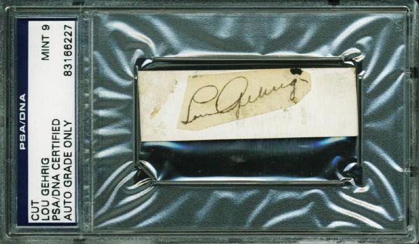 Lou Gehrig Choice Signed Album Page Segment - PSA/DNA Graded MINT 9!
