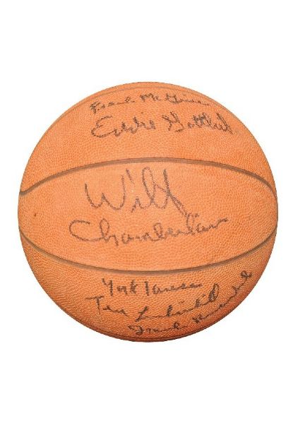 Wilt Chamberlains 100 Point Season: Extremely Scarce Team Signed 1961/62 Philadelphia Warriors Basketball (PSA/DNA Guaranteed)