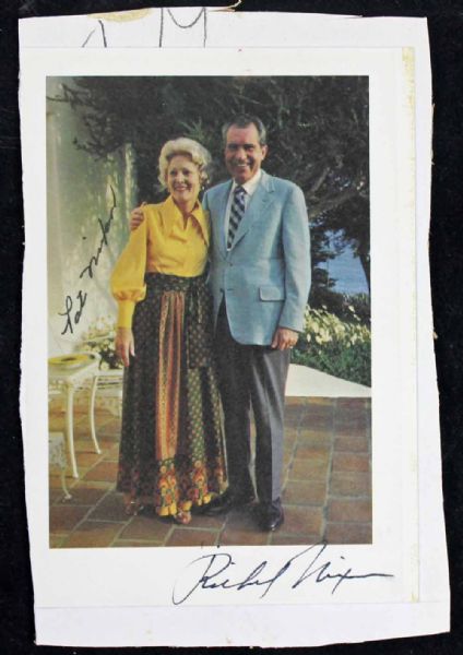Richard & Pat Nixon Signed 4" x 6" Cardstock Photo (PSA/DNA)