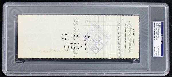 Urban Shocker Signed 1925 Yankees Payroll Check From Jack Ruppert! (PSA/DNA Encapsulated)