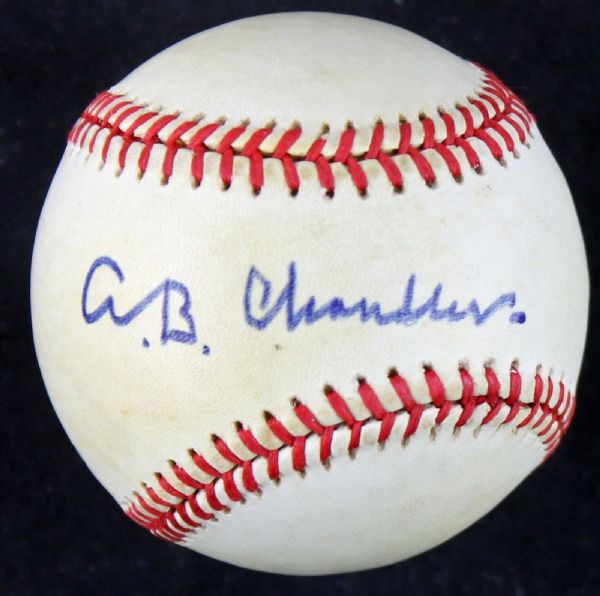 A.B "Happy" Chandler Rare Single Signed ONL Baseball (PSA/DNA)