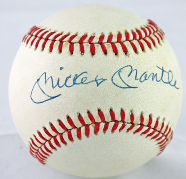 Mickey Mantle Signed OAL (Brown) Baseball (PSA/DNA)