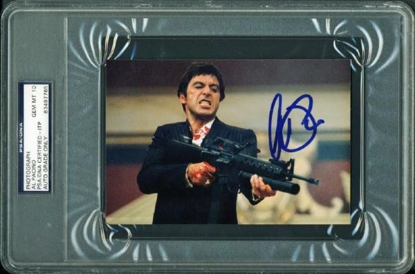 Al Pacino Signed 4"x6" Photo from "Scarface" - PSA/DNA Encapsulated & Graded GEM MINT 10!