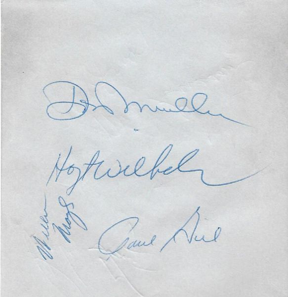 1954-55 World Series Champion New York Giants Multi-Signed Album Page w/ Vintage Mays Signature (JSA)