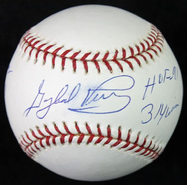 Gaylord Perry Signed OML Stat Baseball (MLB Authentics)