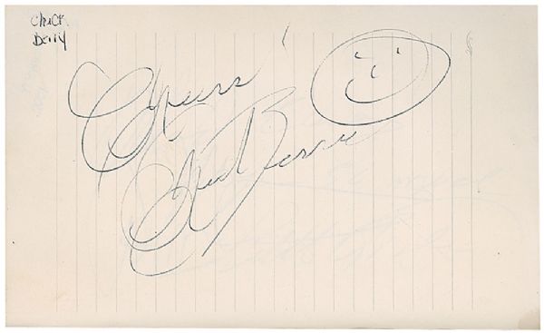 Chuck Berry Signed Vintage 5.5" x 8.5" Autograph Page (PSA/DNA)