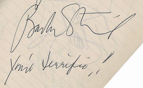 Barbra Streisand Rare Vintage Signed 3" x 4" Autograph Page (PSA/DNA)