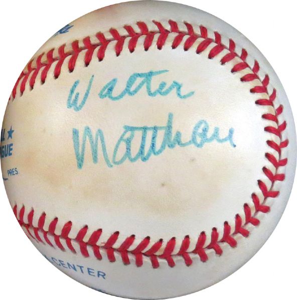 Walter Matthau Rare Signed OAL Baseball (JSA)