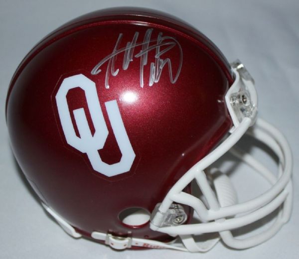 Adrian Peterson Signed University of Oklahoma Mini-Helmet (Petterson & PSA/DNA)