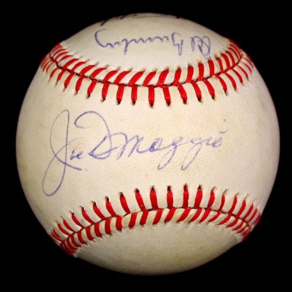 DiMaggio brothers: Scarce Joe, Dom & Vince DiMaggio Multi-Signed OAL Baseball (JSA)