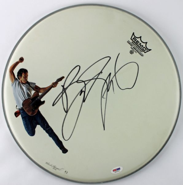 Bruce Springsteen One-of-A-Kind Signed Drum Head with Hand Painted Artwork (PSA/DNA)
