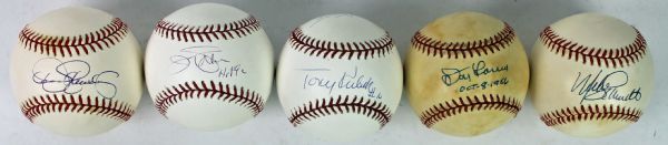 Lot of 5 Signed Baseballs w/ Yankee Legends, Larsen, Schmidt & Others!  (PSA/DNA)