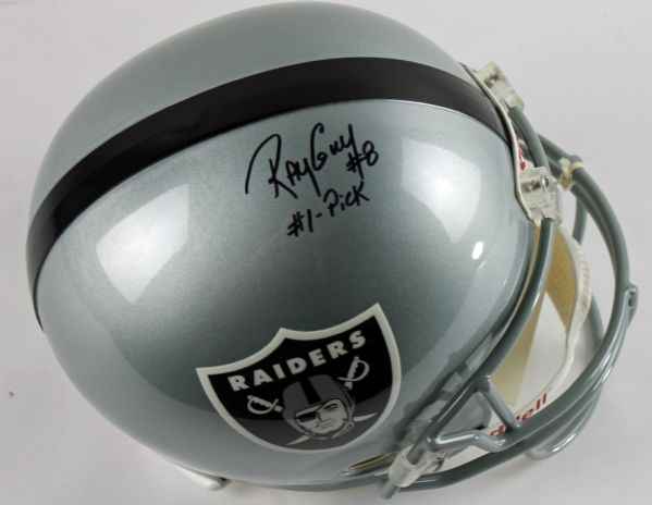 Ray Guy Signed & Inscribed "#1 Pick" Full-Sized Helmet (PSA/DNA)