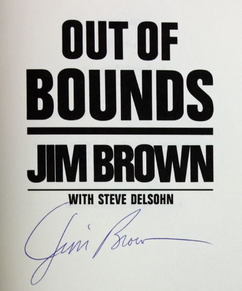 Jim Brown Signed "Out of Bounds" Hardcover Book (PSA/DNA)