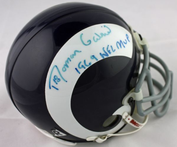 Roman Gabriel Signed L.A Rams Mini-Helmet (PSA/DNA)