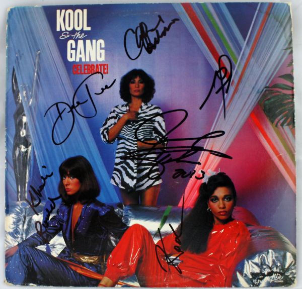 Kool And The Gang Group Signed "Celebrate" Album w/ 6 Signatures (PSA/DNA)