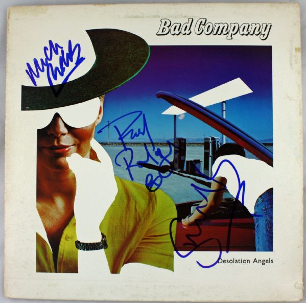 Bad Company: Group Signed "Desolation Angels" Album w/ 3 Signatures! (PSA/DNA)