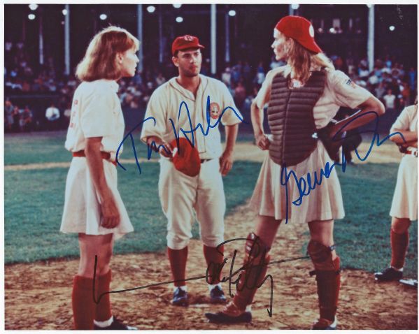 League of Their Own: Cast Signed Photo w/ Tom Hanks, Geena Davis & Lori Petty (PSA/DNA)
