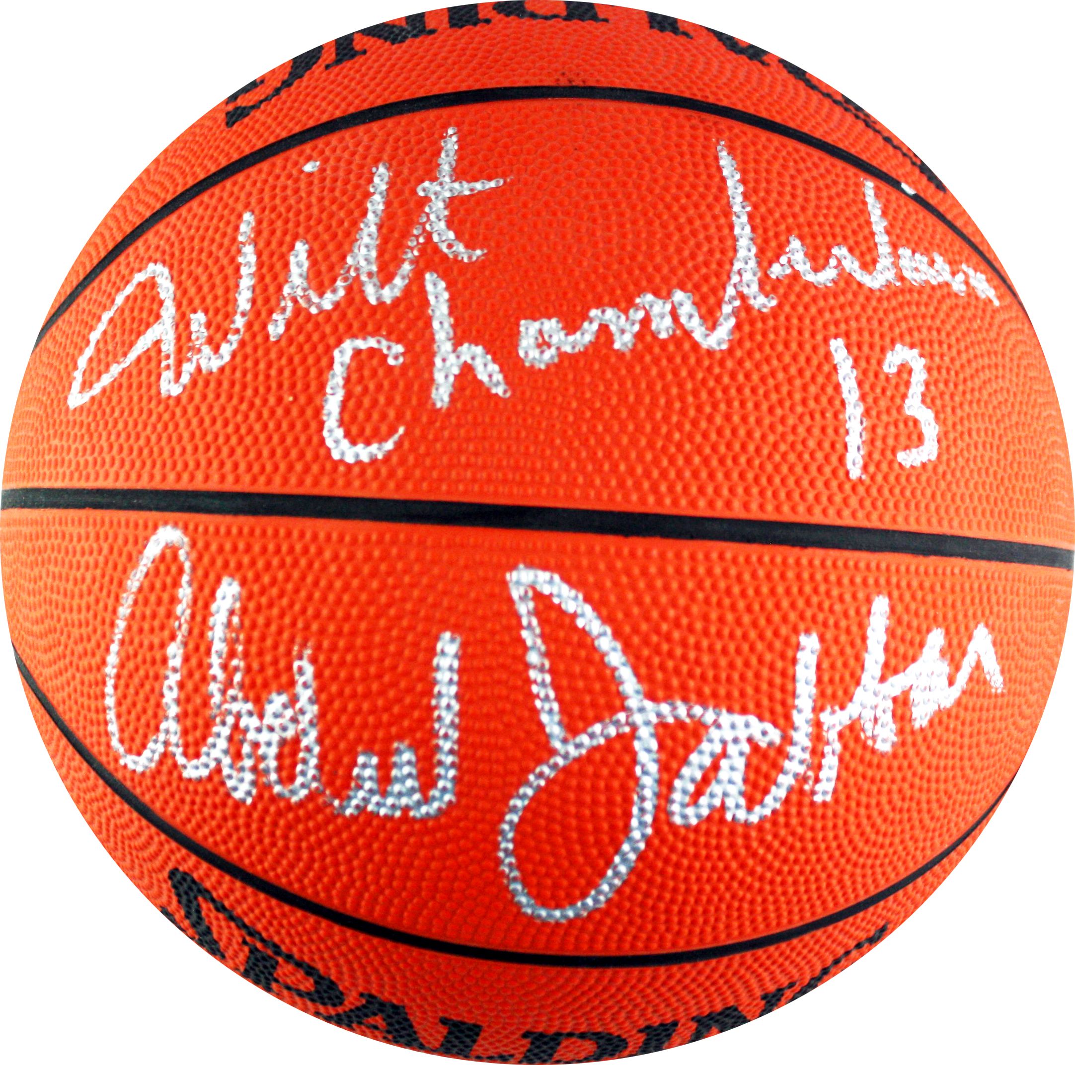 wilt chamberlain signed basketball