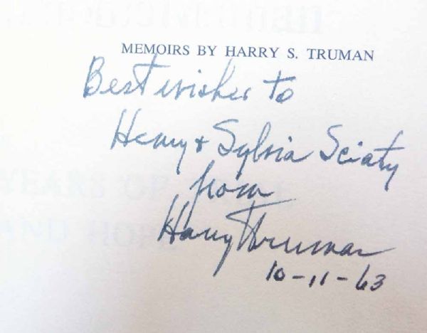 President Truman Signed "Year of Decisions" & "Years of Trial and Hope" (PSA/DNA)