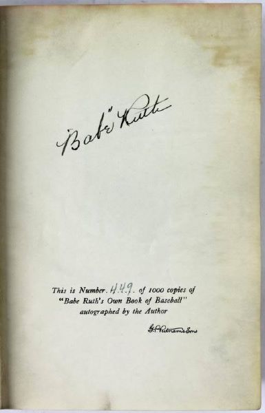 Babe Ruth Superb Signed 1928 First Edition of "Babe Ruths Own Book of Baseball" Special Limited-Edition Presentation Copy (PSA/DNA)