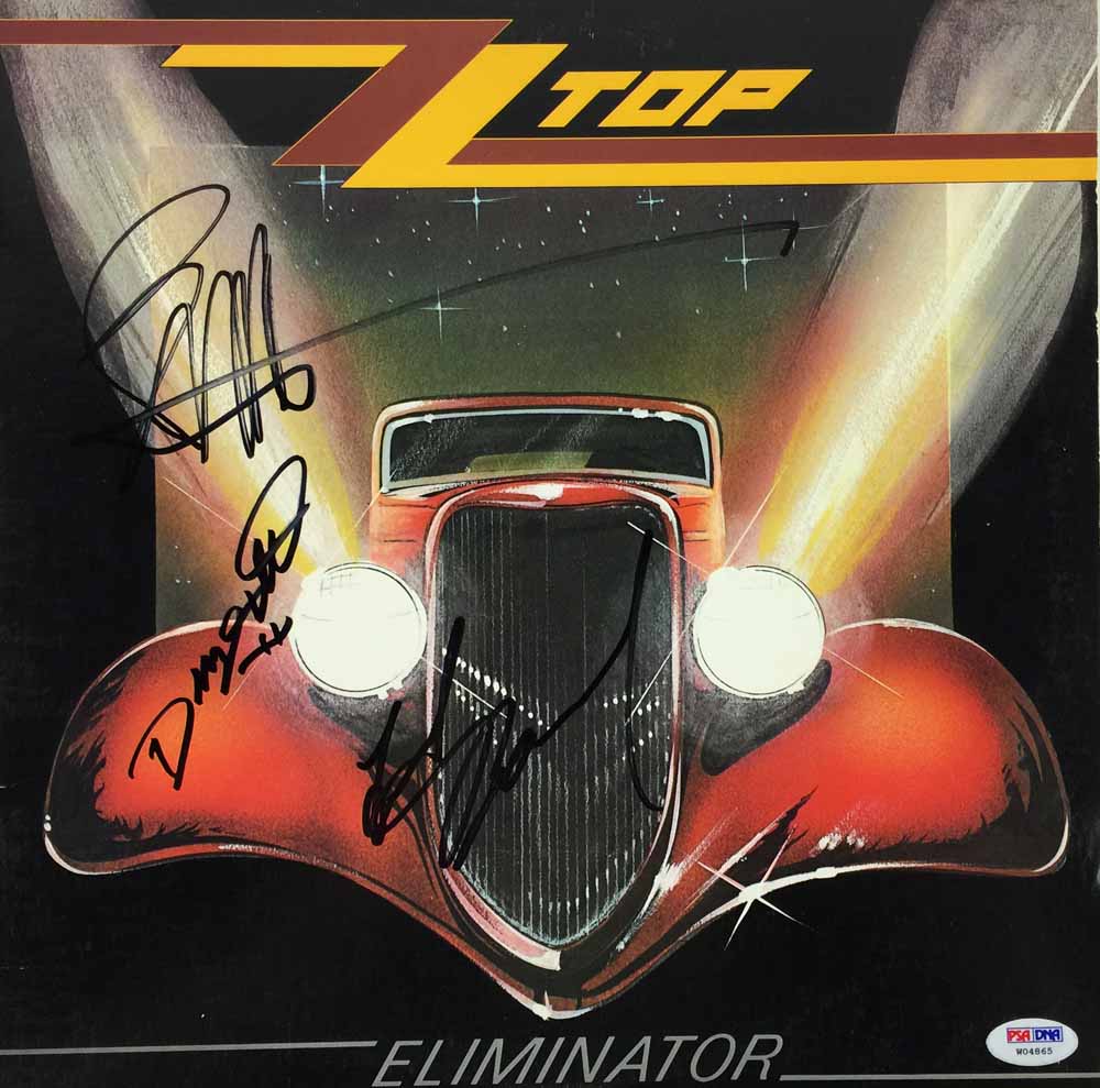 ZZ Top Band Signed Eliminator Album - Signed albums and 