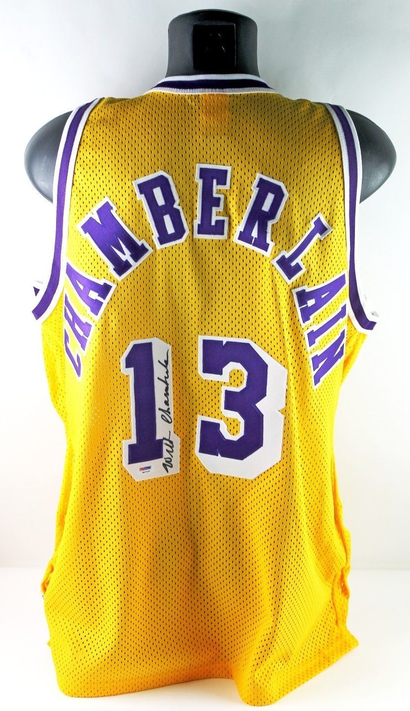 wilt chamberlain autographed jersey