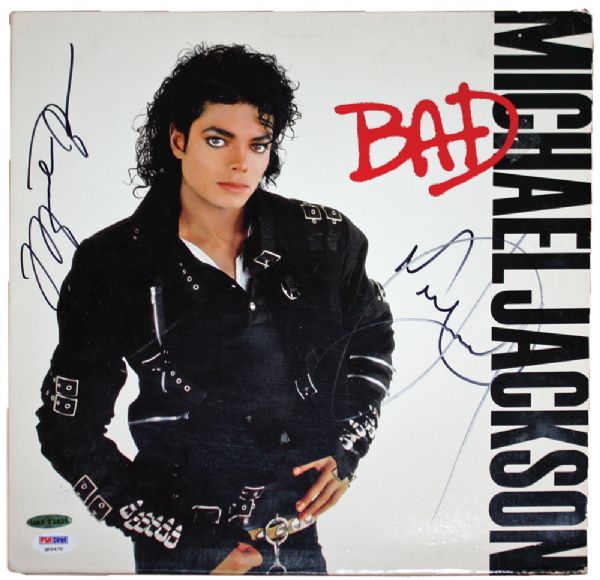 Michael Jackson & Michael Jordan Ultra Rare Dual Signed "Bad" Album (UDA & PSA/DNA)