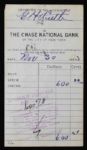 Babe Ruth Signed 1943 Chase Bank Deposit Slip w/ Superb "G.H Ruth" Signature! (PSA/JSA Guaranteed)